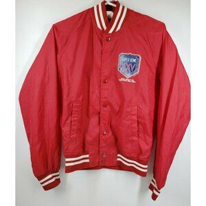 Vintage Super Bowl XXV Tampa Red Jacket Locker Line 1989 Youth 18 20 Made in USA
